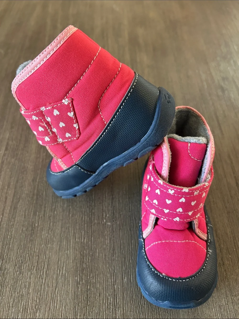 See Kai run Pink Heart Winter Boots - Cozy Insulated Toddler Shoes, Sz. 8, S/New
